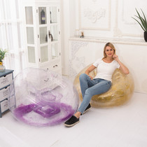 New inflatable sequin sofa shiny transparent lunch break lazy recliner indoor foldable bed leisure air stool