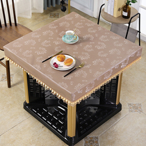 Lace edge desktop leather cover waterproof oil-proof scalding and dirt-resistant heater table shelf leather cover fire table cover square