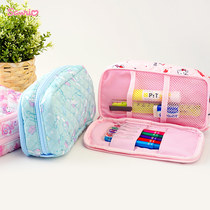 Japan imported Sanrio kitty Hello Kitty student childrens multi-function cartoon pen bag cosmetics storage bag