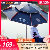 Jiadaoni 2021 Volmo stainless steel large fishing umbrella thickened universal fishing umbrella double anti-rain sunscreen parasol