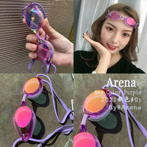 Japan purchased arena Arina 4 times anti-fog HD electroplating professional goggles waterproof swimming glasses racing men and women