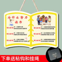 Creative children's room inspirational slogan listing family rules room students good habits prompt door pendant small ornaments