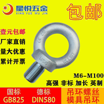 National standard German standard mould eyering screw bolt screw lengthy lifting ring screw M121620M24M30M64