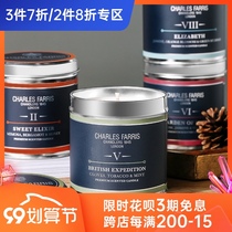 CHARLES FARRIS scented candles UK bedroom soothe the nerves to help sleep luxury tin soy wax plant essential oil