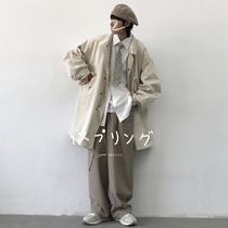 A few jiwuu spring vintage long windbreaker boys and girls swallowtail simple basic loose mens coat