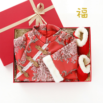Baby gift box set newborn baby clothes baby clothes baby girl cotton autumn and winter dress cheongsam New Year gift