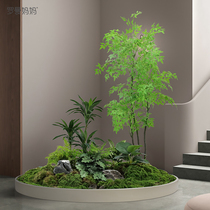 Roman mother simulation plant landscaping Nantian bamboo bonsai three-bar fine-leaf velvet potted indoor green plant landscape