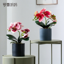  Nordic light luxury living room simulation phalaenopsis fake flower pot planting simulation floral set home entrance dining table decoration