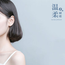 Cat jellyfish 100 hitch mini butterfly S925 pure silver ear nail female style Korea cute sweet and long style small fresher ear line