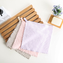 Japanese kitchen cleaning cloth coral velvet towel absorbent water without losing hair and oil dishwashing cloth three pieces