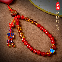 Agate mobile phone chain pendant rope antique pendant handmade diy short wrist womens cute personality creative weaving