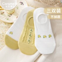 caramella socks children shortstocking shallow frescoed invisible socks non-slip with pure cotton summer thin