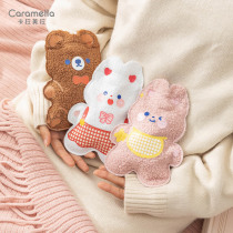 caramella hot water bag filled with water small plush cute female warm Palace waist warm hand hot compress students Portable Mini