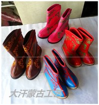 Riding boots Mongolian leather boots Inner Mongolia childrens shoes Dance shoes Performance shoes Mongolian clothing accessories daily embroidered shoes