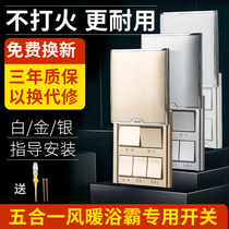 gelan yuba switch five-in-one with five-in-one slide cover bathroom bathroom home heater waterproof panel
