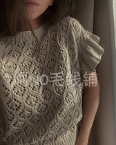 May T ee Lady Lotus Edge hollow flower round neck Tee No Chinese weaving graphic text description drawing