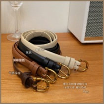 Pumpkin Valley with God QI calfskin belt female ~ Italian first layer cowhide eye-absorbing small items PS0050