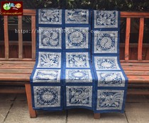 Guizhou Danzhai batik handmade pure plant dyeing table flag hand-painted tablecloth home decoration crafts 280 * 30CM