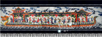 Fine batik painting Guizhou Miao batik painting decoration wall hanging national unity 300 * 90CM