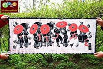 Special promotion Batik painting Guizhou Miao handmade batik decorative wall hanging Color Spring Love 105*42CM