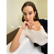 UNICA word of mouth bursting with brand new multi-collar island Seamless German biella120s Wool Mid-Sleeve Needle Weaselwear