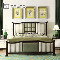 TALMD Tumai American fabric double bed solid wood frame master bedroom second bed 1 5 1 8 meters can be customized
