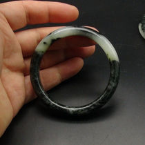 Dushan Jade Single Jade black and white jade 56MM circle mouth flat bracelet jade bracelet 57MM