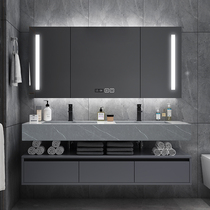 Rock plate one-piece basin Bathroom cabinet combination Nordic light luxury intelligent sink Wash basin basin cabinet Bathroom sink