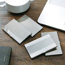 Exquisite portable stainless steel business card holder Personality lettering custom logo women and men portable men and women business card box