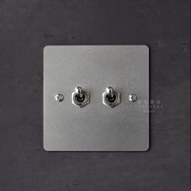 Yan Temple Grocery Industrial Wind Wai Ji Feng Stainless Steel Retro Single and Double Control Rod Switch Socket 86 Panel
