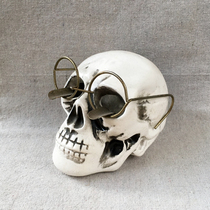 vintage 50 Glasses Skull Ceramic Ashtray