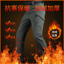 Winter velvet outdoor soft shell assault pants men's padded fleece pants IX9 tactical warm hiking pants ski pants