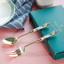 Japan imported Minton Minton bone china stainless steel coffee spoon snack fork spoon fork tableware gift box