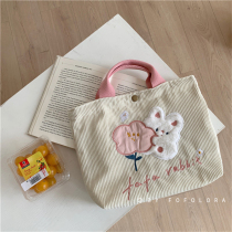 Korean ins Mummy bag Upper class with rice handbag Cute Rabbit Sails Cloth Bag Light Core Suede Handbag