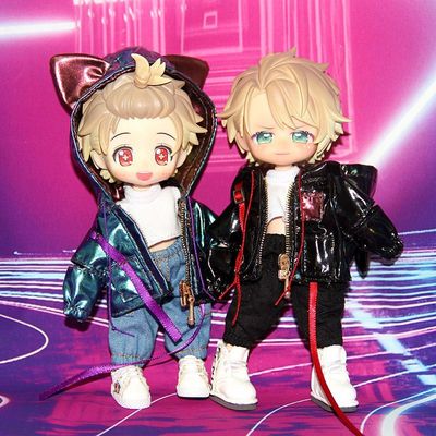 taobao agent OB11 baby locomotive fox laser jacket cool jacket GSC molly P9 12 points BJD doll clothes