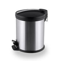 European stainless steel pedal trash can home Creative kitchen living room large trash can round with lid 3-20L