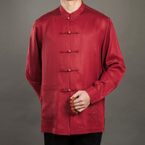 Tang costume men long sleeve disc button shirt Chinoiserie mens Beverly Chinese shirt Dad birthday wedding Tang dress