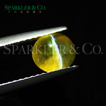 (Sold) 1 57 carat round honey-colored gold emerald Cats Eye bare stone Sri Lanka custom ring