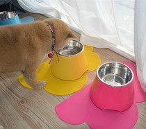 super rest flat Pet Bowl tall dog bowl stainless steel dog table Chai Dog food basin than bear cervical spine