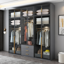 Light luxury glass wardrobe economic cloakroom home bedroom L-shaped corner net red wardrobe modern simple wardrobe