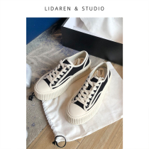 Li Dajen Sails Shoes Women 2022 Spring Autumn New 100 Hitch Casual Board Shoes Women Songcakes Thick Bottom Heightening Biscuit Shoes