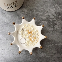 Export to the United States Crown shape gold jewelry plate Ring necklace earrings storage plate Small ornaments can be made as a snack plate
