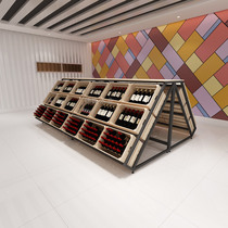 Red wine shelf Wine display rack Winery supermarket shelf Nakajima cabinet pile head display Commercial 46