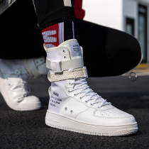 Canvas white high boots mens sports and leisure high-top board shoes long barrel mens boots Martin boots tooling leather boots tide