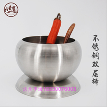 A Monks tableware a monk a tableware a double-layer heat-insulating stainless steel bowl a monk
