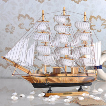 Mediterranean style 40CM large sailing boat model decorations birthday gifts wedding wooden crafts
