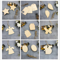 50 pieces] Customized small wooden card carving logo engraving small label listing blank handwritten wish card tag tag