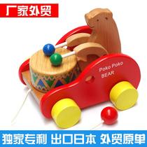 Dragging toddler toy pulling cart baby trolley hand rope pulling line Toy Car 1-3 year old baby toy