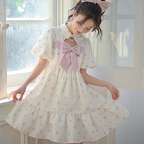 Original Mori Nu Tribe sweet puff sleeve dress cutout relief floral skirt on the run princess doll skirt summer