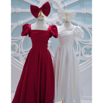 French Bride Toast Clothing 2021 New Engagement High Waist Pregnant Women Dress Party Evening Dress In Escape Princess